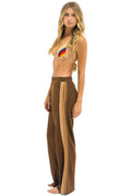 Retro 5 STRIPE WIDE LEG POCKET SWEATPANTS - CHOCOLATE ESPRESSO