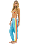 Retro 5 STRIPE SWEATPANTS - AQUA WHITE NEON