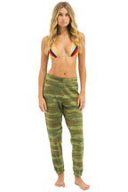 Retro 5 STRIPE SWEATPANTS - CAMO LIME AQUA