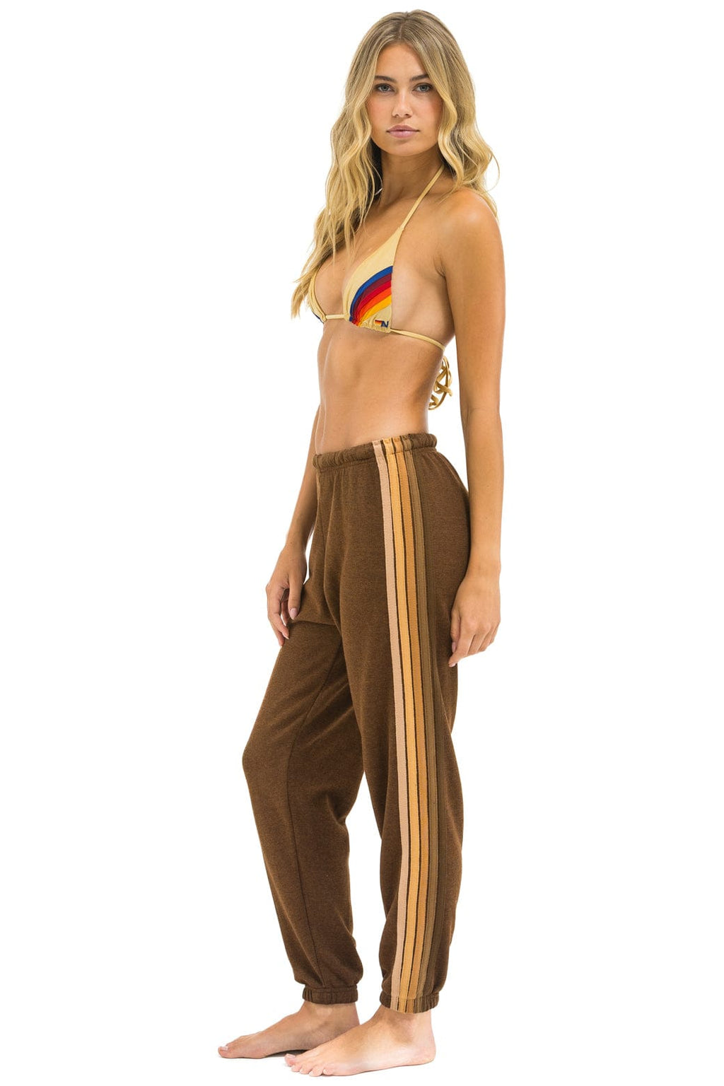 Retro 5 STRIPE SWEATPANTS - CHOCOLATE ESPRESSO