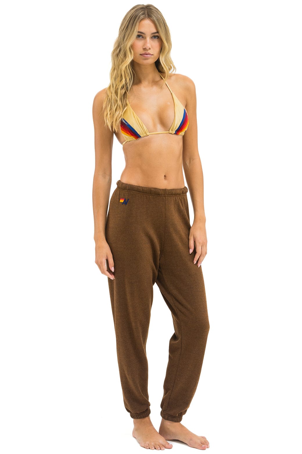 Retro 5 STRIPE SWEATPANTS - CHOCOLATE ESPRESSO