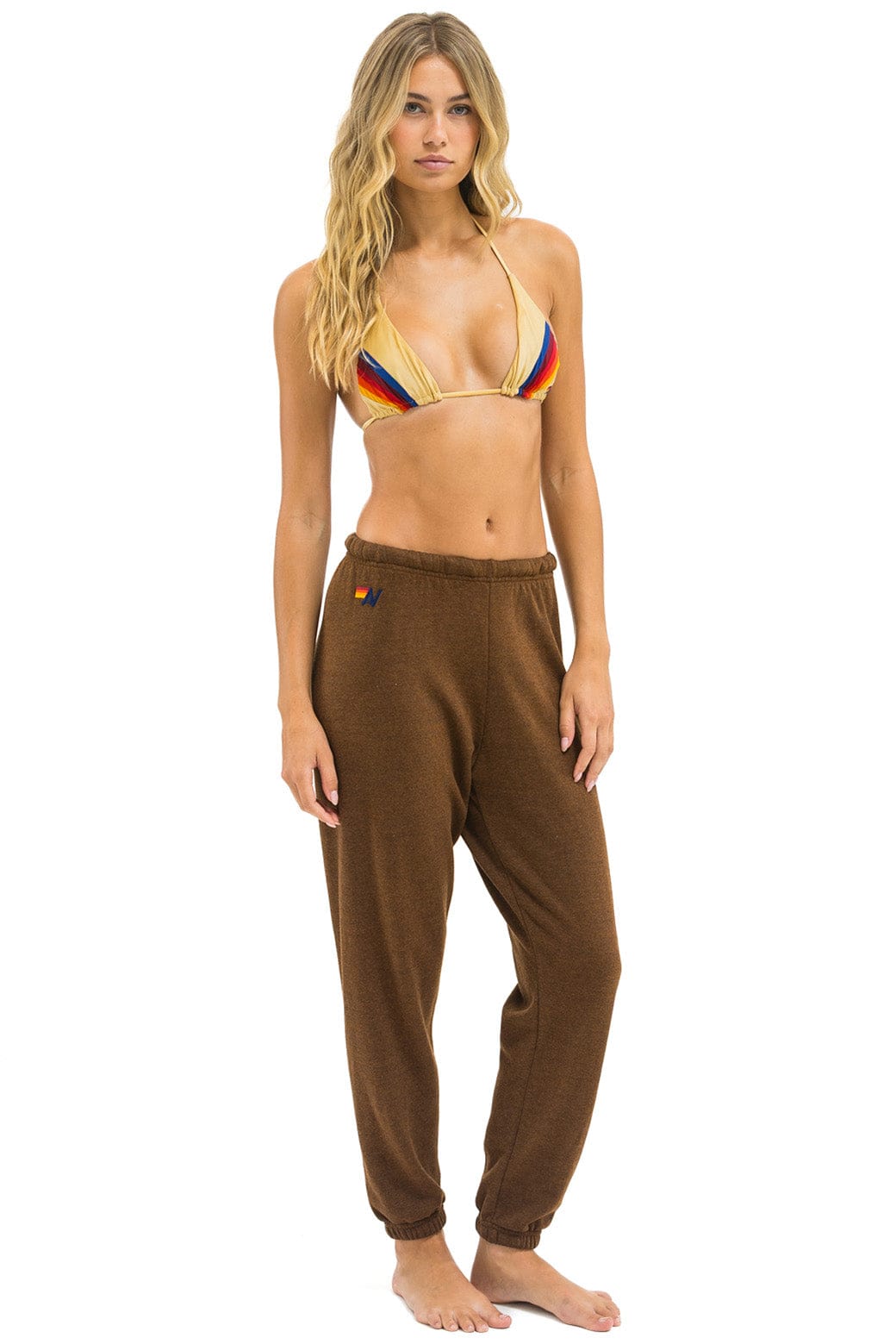 Retro 5 STRIPE SWEATPANTS - CHOCOLATE RAINBOW WHITE