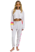 Retro 5 STRIPE SWEATPANTS - DOVE NEON