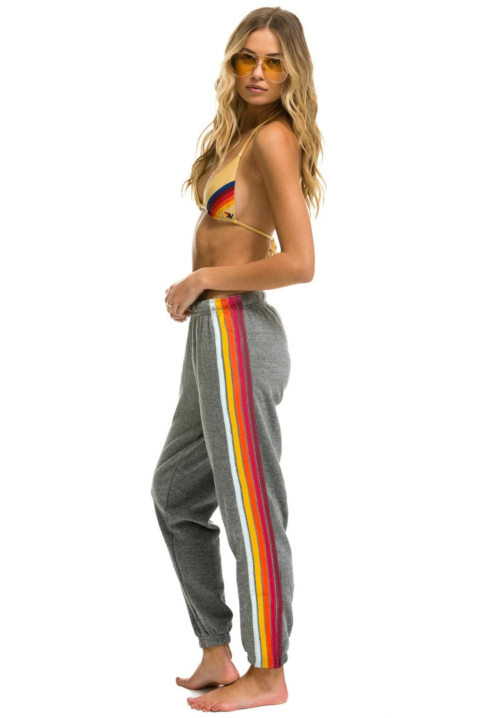 Retro 5 STRIPE SWEATPANTS - HEATHER RAINBOW WHITE