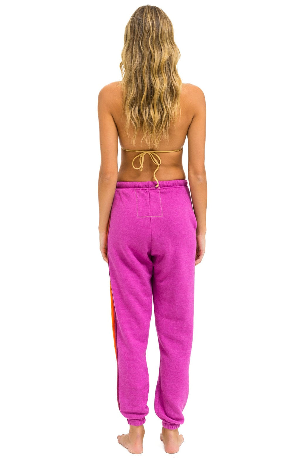 Retro 5 STRIPE SWEATPANTS - MAGENTA ORANGE YELLOW