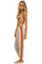Retro 5 STRIPE SWEATPANTS - SAND RAINBOW WHITE