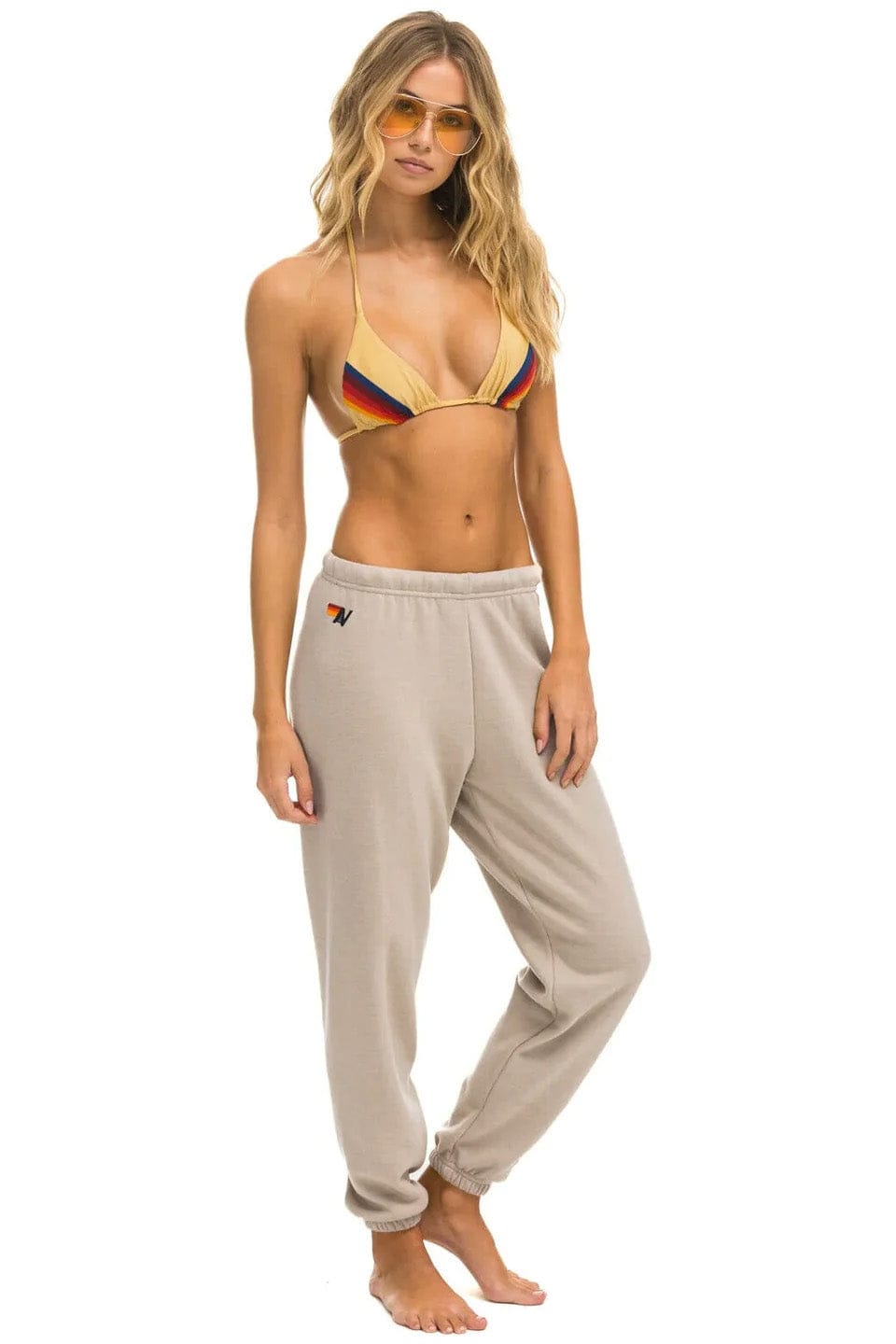 Retro 5 STRIPE SWEATPANTS - SAND RAINBOW WHITE