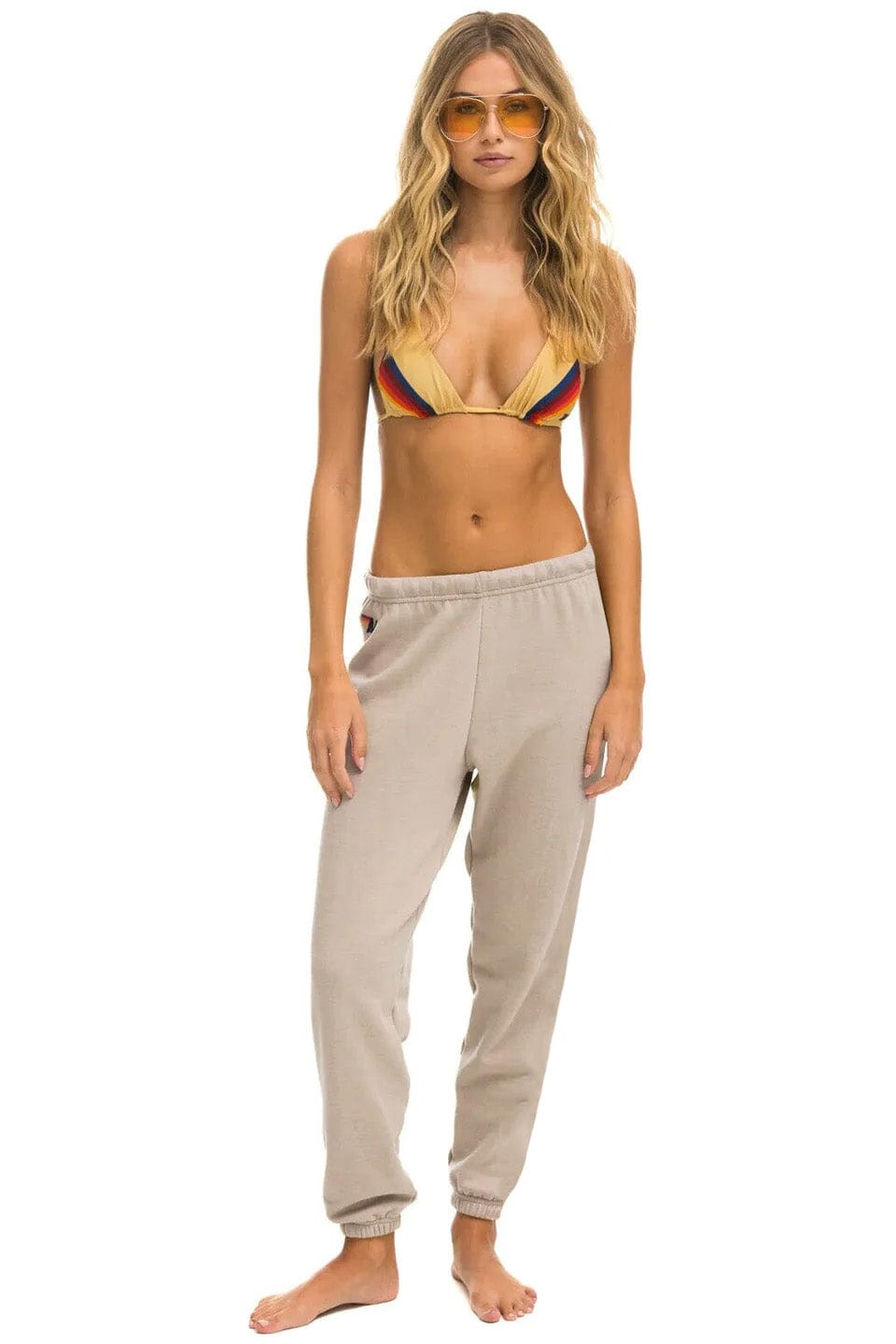 Retro 5 STRIPE SWEATPANTS - SAND RAINBOW WHITE