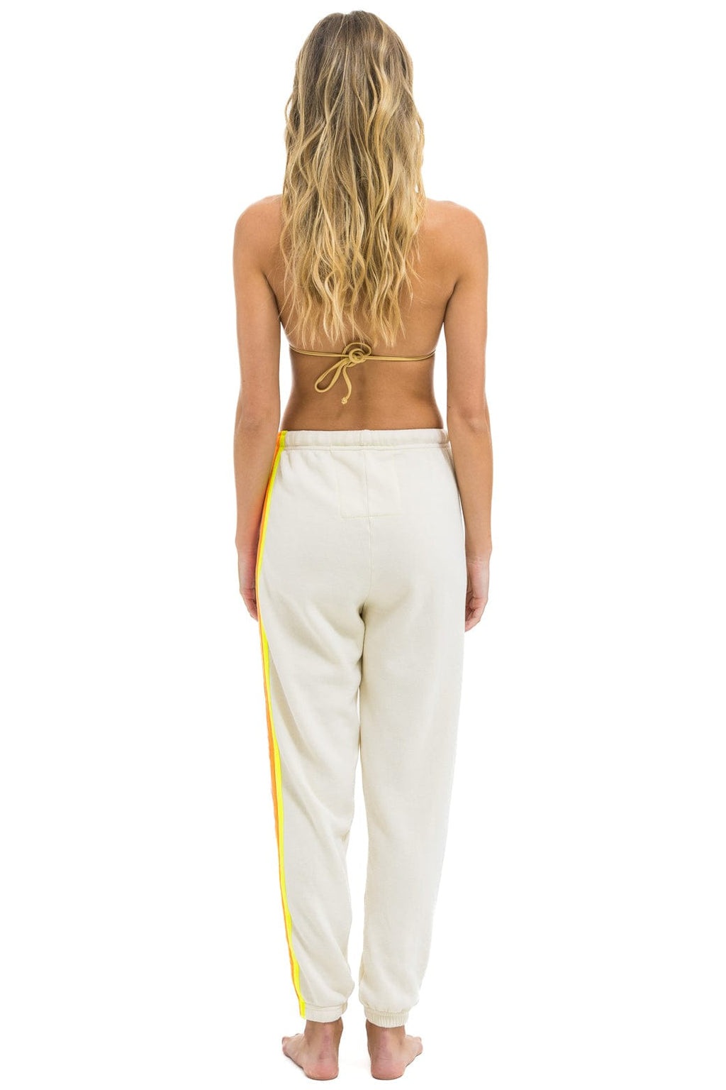 Retro 5 STRIPE SWEATPANTS - VINTAGE WHITE NEON