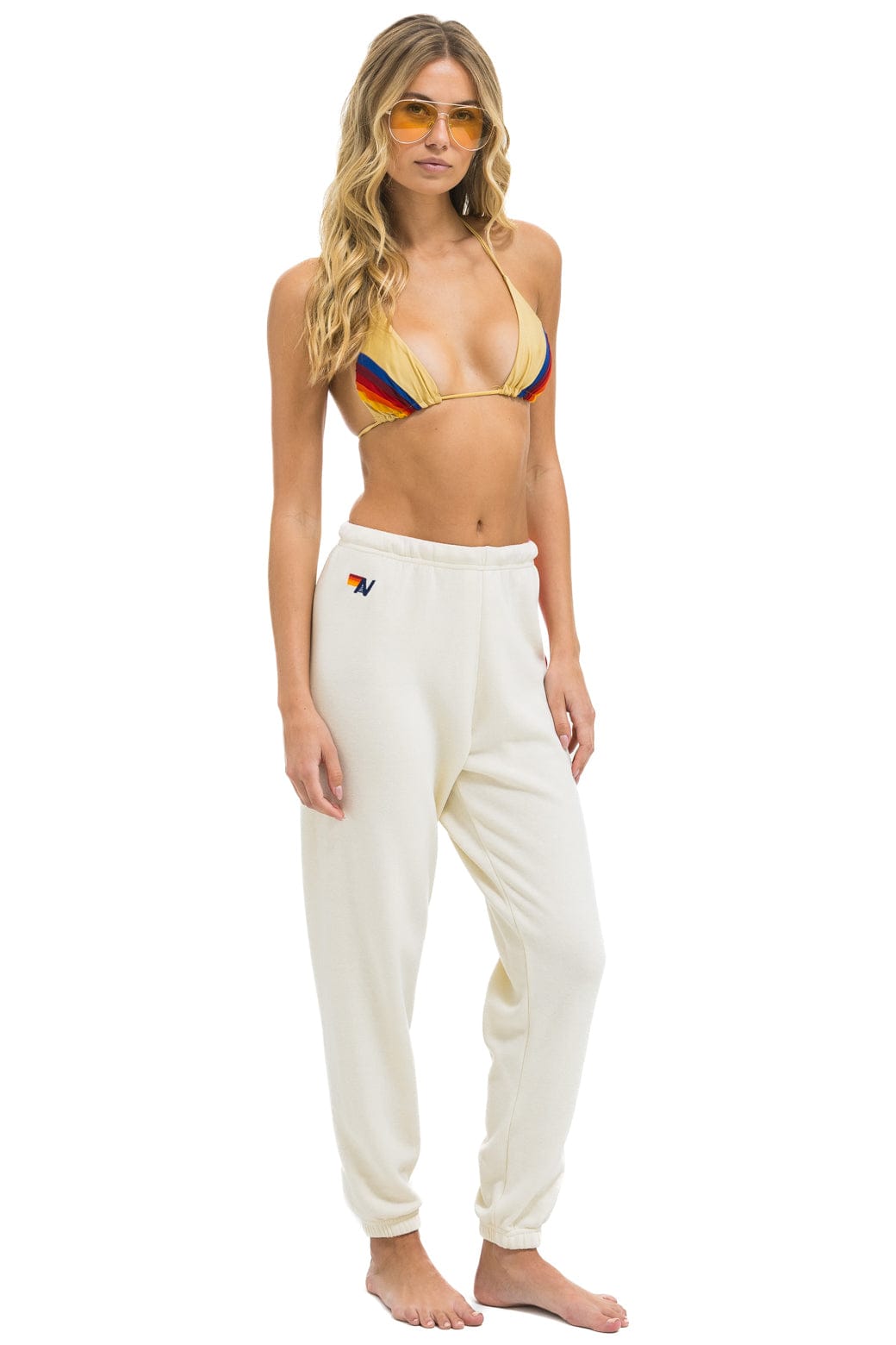 Retro 5 STRIPE SWEATPANTS - VINTAGE WHITE NEON