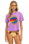 Retro AVIATOR NATION BROOKLYN BOYFRIEND TEE - NEON PURPLE