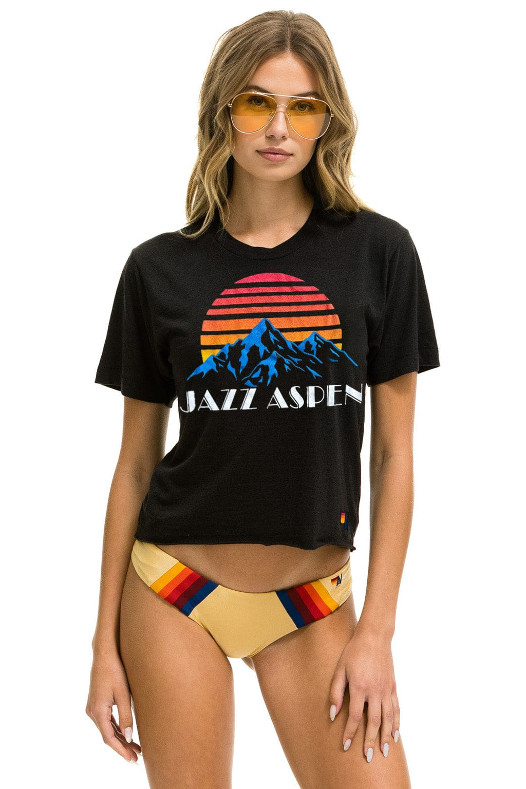 Retro JAZZ ASPEN SNOWMASS 2025 BOYFRIEND TEE - BLACK