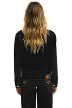 Retro ASPEN SHERPA UNISEX DENIM JACKET - BLACK HONEY