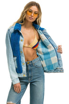 Retro ASPEN SHERPA UNISEX DENIM JACKET - SUPER LIGHT BLUE