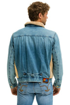 Retro ASPEN SHERPA UNISEX DENIM JACKET - VINTAGE WHEAT