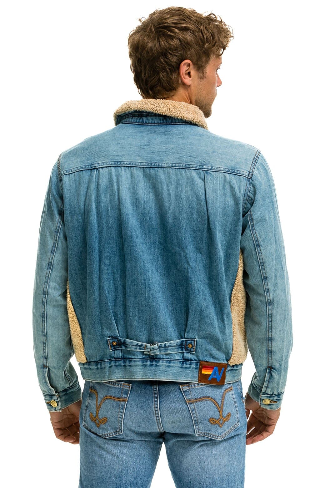 Retro ASPEN SHERPA UNISEX DENIM JACKET - VINTAGE WHEAT