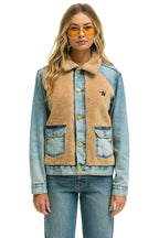 Retro ASPEN SHERPA UNISEX DENIM JACKET - VINTAGE WHEAT