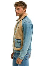 Retro ASPEN SHERPA UNISEX DENIM JACKET - VINTAGE WHEAT
