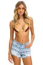 Retro AVIATOR BOLT BOYFRIEND CUTOFF JEAN SHORTS - SUPER LIGHT