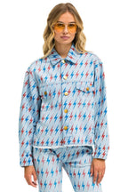 Retro AVIATOR BOLT OVERSIZED CUTOFF DENIM JACKET - SUPER LIGHT