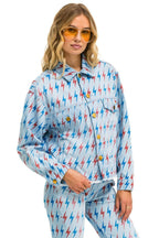 Retro AVIATOR BOLT OVERSIZED CUTOFF DENIM JACKET - SUPER LIGHT