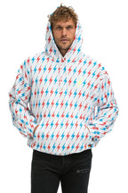 Retro AVIATOR BOLT W BOLT EMBROIDERY RELAXED PULLOVER HOODIE - WHITE USA