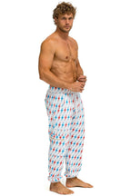 Retro AVIATOR BOLT EMBROIDERY SWEATPANTS - WHITE USA