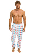 Retro AVIATOR BOLT EMBROIDERY SWEATPANTS - WHITE USA