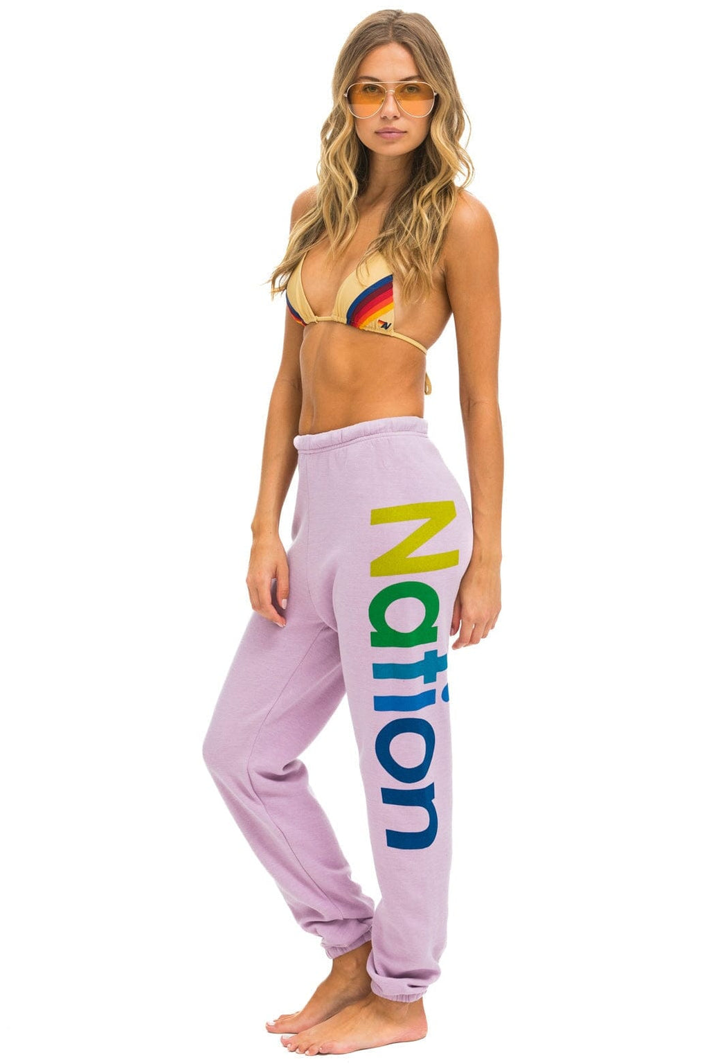 Retro AVIATOR NATION 2 SWEATPANTS - MAUVE