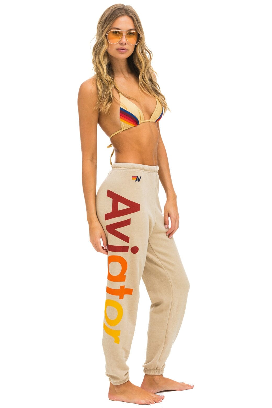 Retro AVIATOR NATION 2 SWEATPANTS - SAND