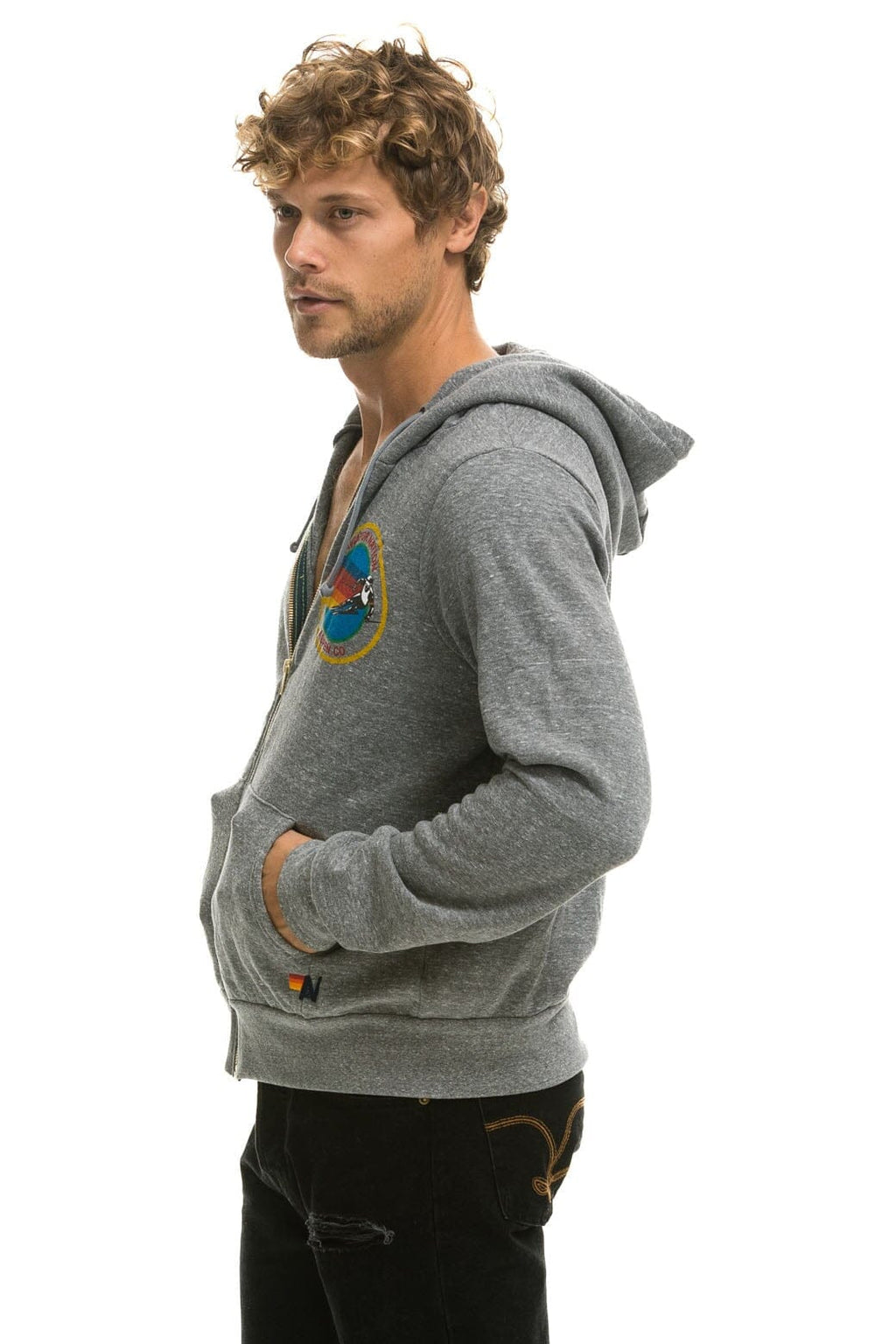 Retro AVIATOR NATION ASPEN HOODIE - HEATHER GREY