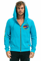Retro AVIATOR NATION ASPEN HOODIE - NEON BLUE