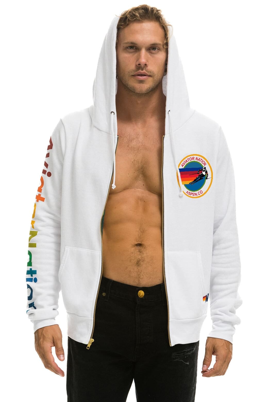 Retro AVIATOR NATION ASPEN HOODIE - WHITE