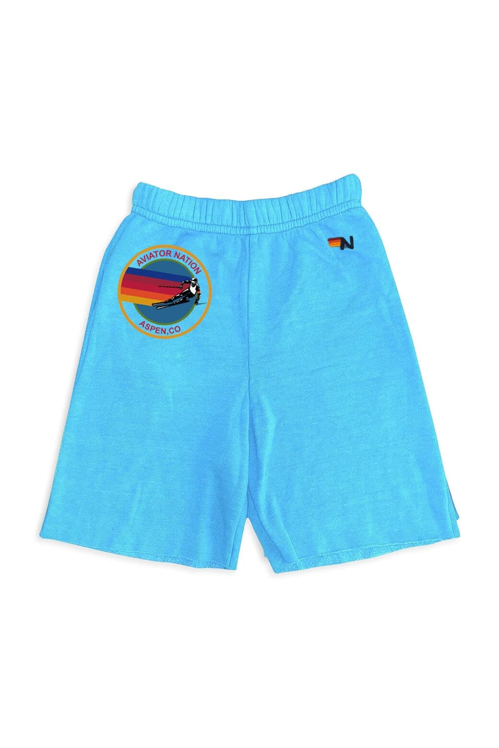 Retro AVIATOR NATION ASPEN KIDS SWEATSHORTS - NEON BLUE