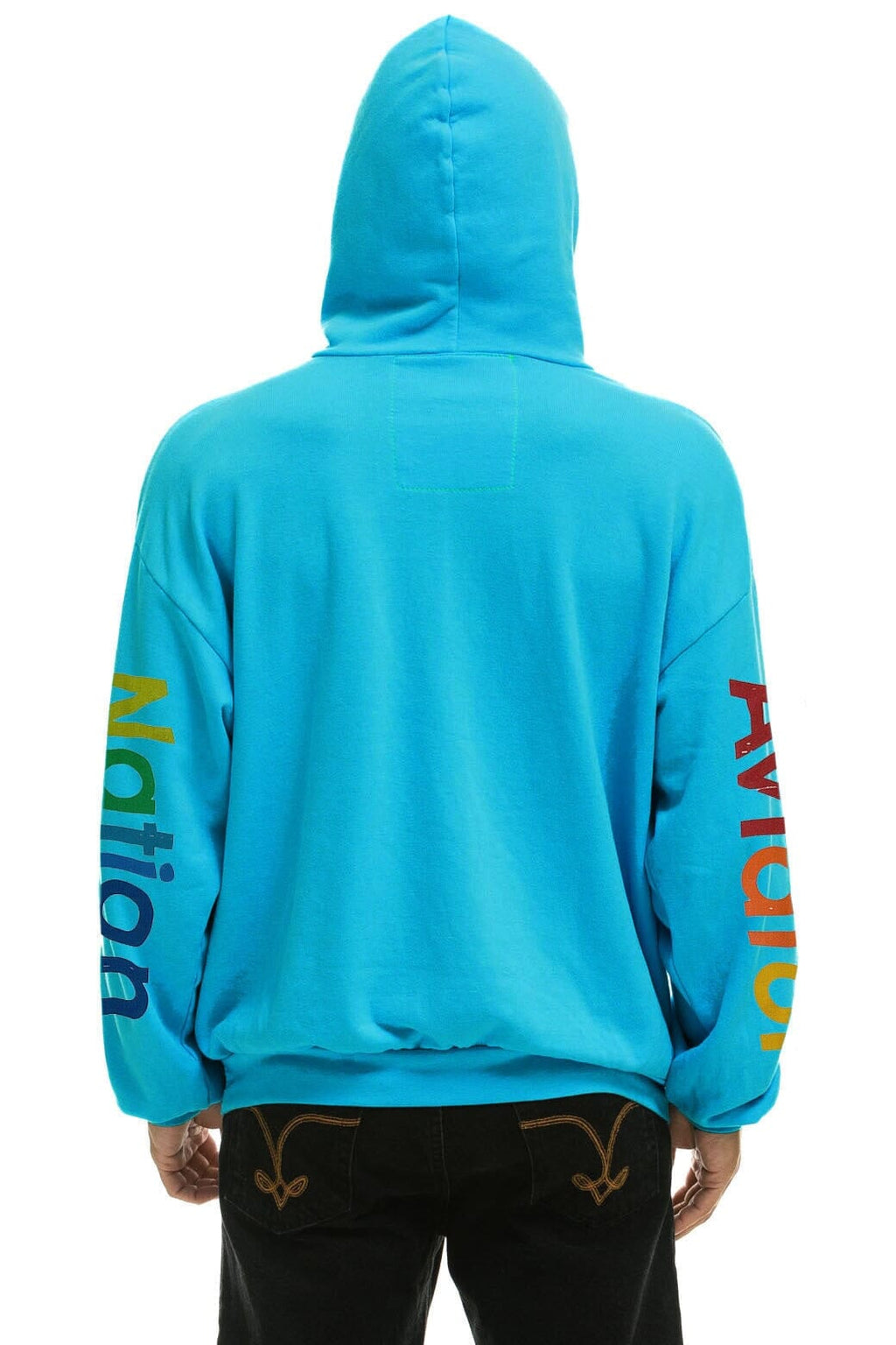 Retro AVIATOR NATION ASPEN RELAXED PULLOVER HOODIE - NEON BLUE