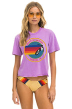 Retro AVIATOR NATION AUSTIN BOYFRIEND TEE - NEON PURPLE