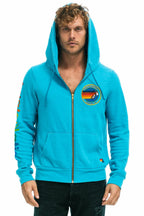 Retro AVIATOR NATION AUSTIN HOODIE - NEON BLUE