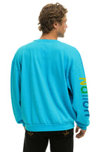Retro AVIATOR NATION AUSTIN RELAXED CREW SWEATSHIRT - NEON BLUE