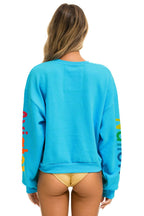 Retro AVIATOR NATION AUSTIN RELAXED CREW SWEATSHIRT - NEON BLUE