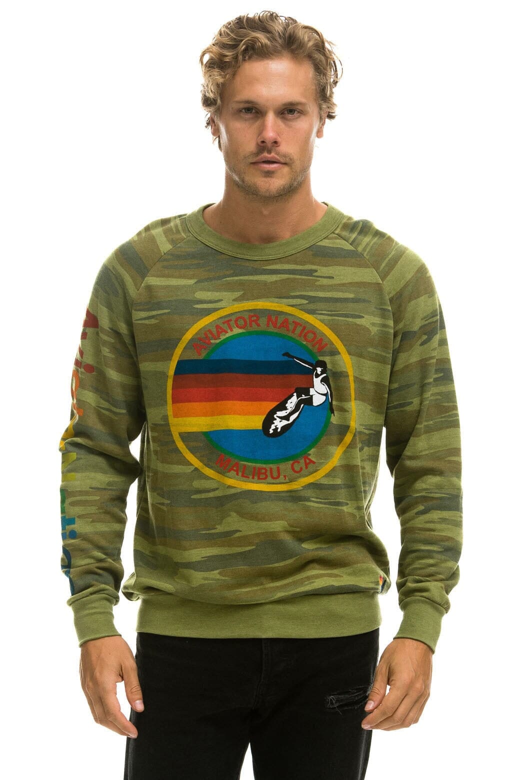 Retro AVIATOR NATION MALIBU SWEATSHIRT - CAMO