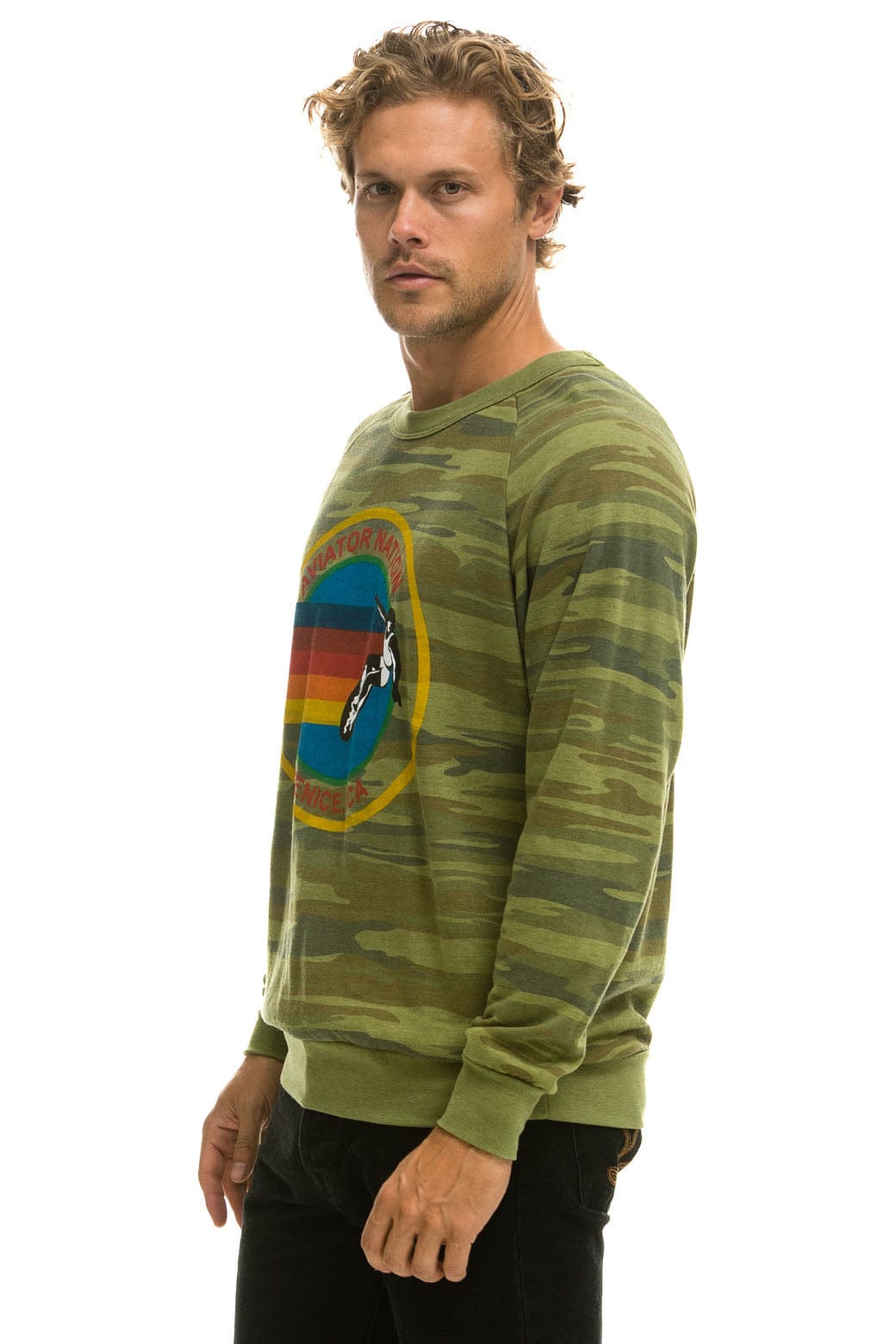 Retro AVIATOR NATION VENICE CREW SWEATSHIRT - CAMO
