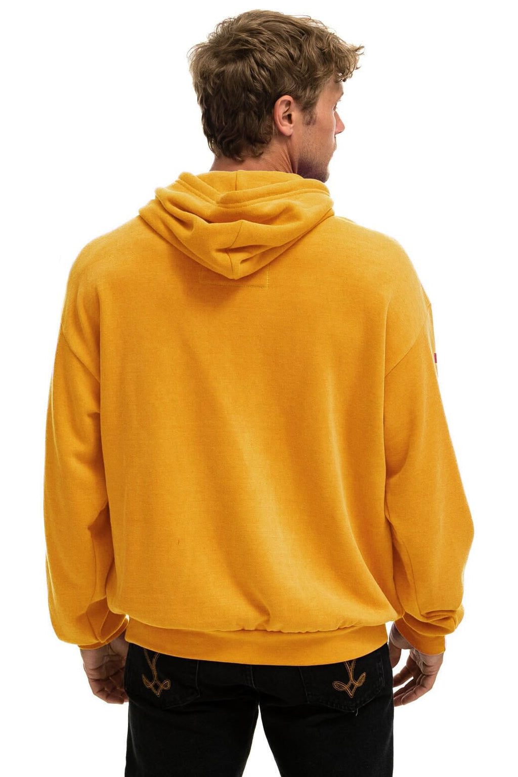 Retro AVIATOR NATION HAIGHT ASHBURY RELAXED PULLOVER HOODIE - GOLD