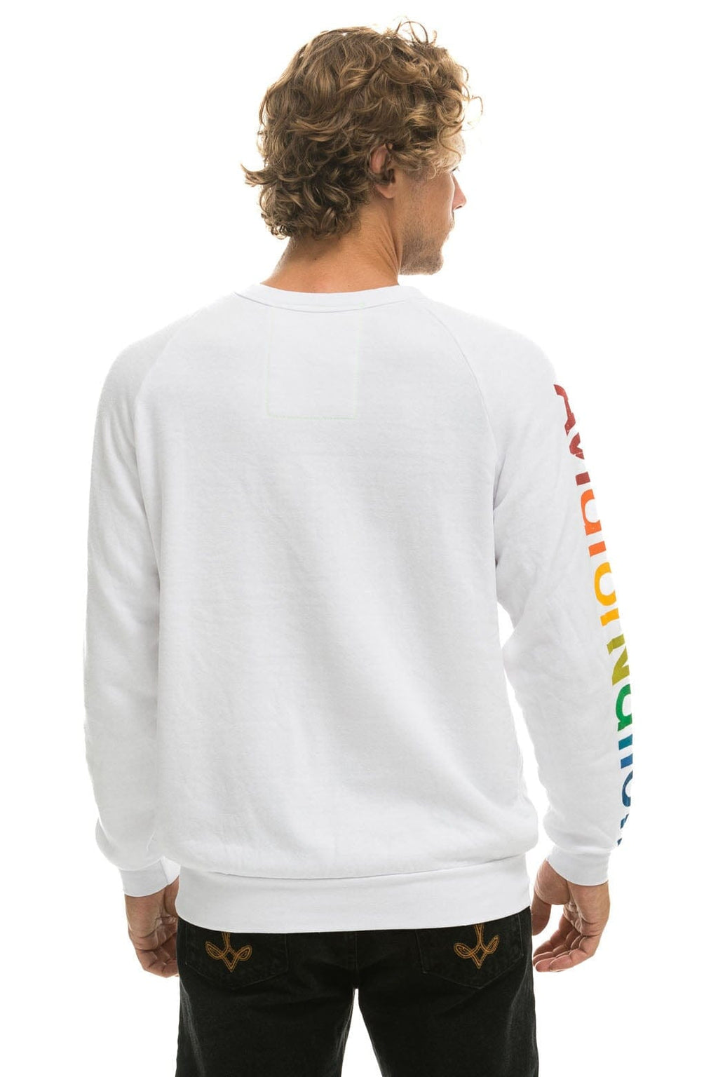Retro AVIATOR NATION HAMPTONS CREW SWEATSHIRT - WHITE