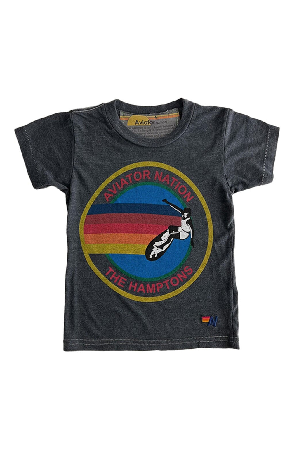 Retro KIDS AVIATOR NATION HAMPTONS TEE - CHARCOAL