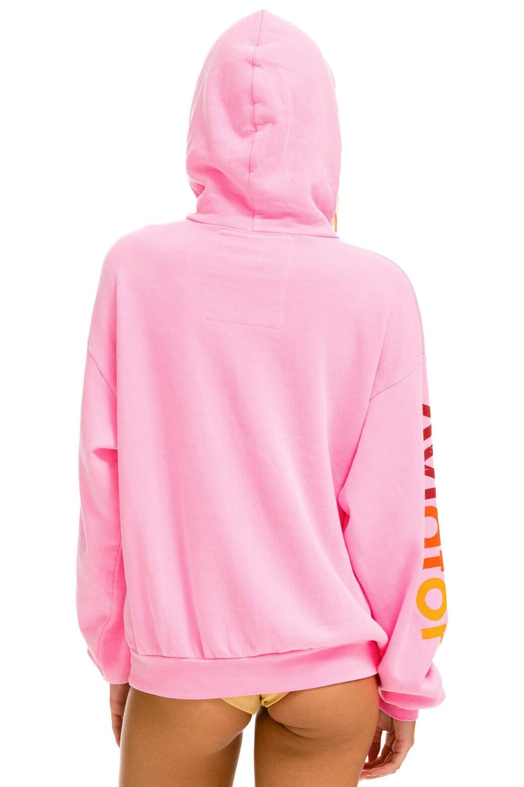 Retro AVIATOR NATION HAMPTONS RELAXED PULLOVER HOODIE - NEON PINK