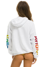 Retro AVIATOR NATION HAMPTONS RELAXED PULLOVER HOODIE - WHITE