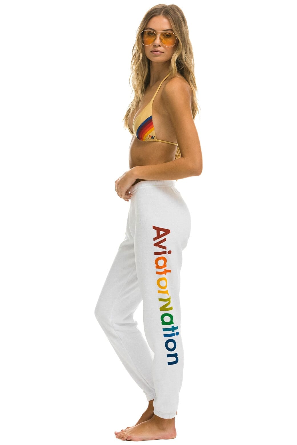 Retro AVIATOR NATION HAMPTONS SWEATPANTS - WHITE