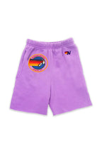 Retro AVIATOR NATION VENICE KIDS SWEATSHORTS - NEON PURPLE