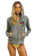 Retro AVIATOR NATION LA JOLLA ZIP HOODIE - HEATHER GREY