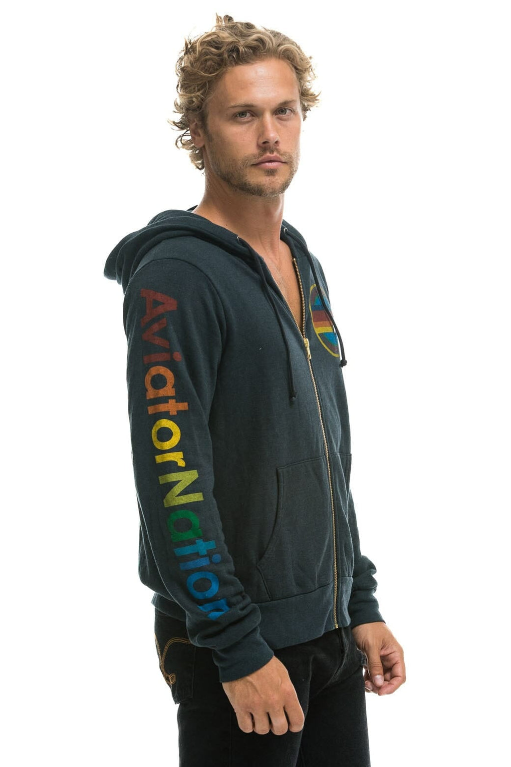 Retro AVIATOR NATION LAGUNA BEACH HOODIE - CHARCOAL